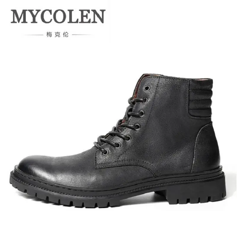 MYCOLEN Brand Genuine Leather Mid-Calf Winter Work Men Boots Round Toe Lace-Up Solid Safety Boots For Men Botas Masculino
MYCOLEN Brand Genuine Leather Mid-Calf Winter Work Men Boots Round Toe Lace-Up Solid Safety Boots For Men Botas Masculino