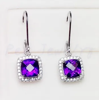 Natural real amethyst drop earring Free shipping 925 sterling silver 1.1ct*2pcs gemstone Fine jewelry For men women X9022210 
Natural real amethyst drop earring Free shipping 925 sterling silver 1.1ct*2pcs gemstone Fine jewelry For men women X9022210