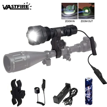 Tactical Zoomable 5000lm Q5 LED Weapon Light Adjustable Focus Hunting Flashlight +Gun Mount+18650+Pressure Switch+USB Charger
Tactical Zoomable 5000lm Q5 LED Weapon Light Adjustable Focus Hunting Flashlight +Gun Mount+18650+Pressure Switch+USB Charger
