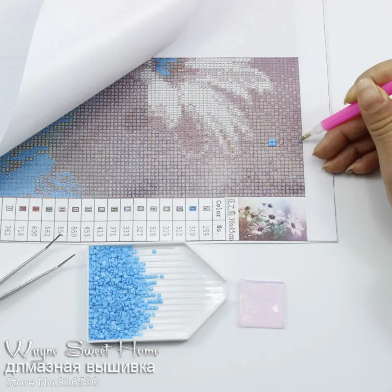 Вышивка крестиком 3D Diy алмазная живопись цветок Розовая маргаритка искусство