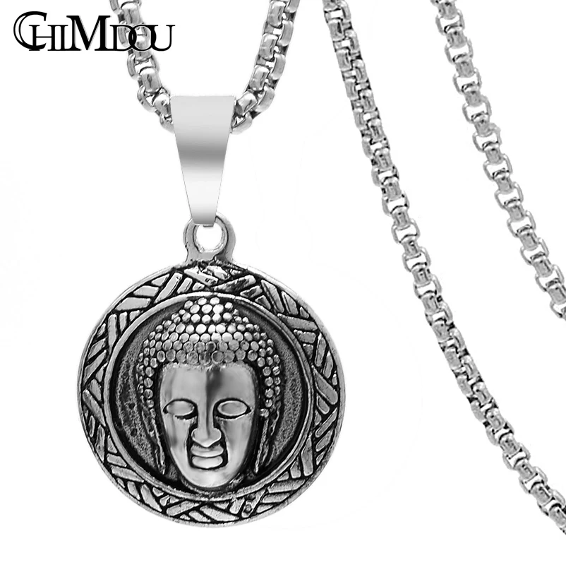 CHIMDOU Jewelry vintage silver color China Carved Buddha Lucky Amulet Pendant Necklace Women Men round pendants stainless steel
CHIMDOU Jewelry vintage silver color China Carved Buddha Lucky Amulet Pendant Necklace Women Men round pendants stainless steel