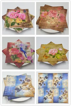 50 vintage table napkins paper tissue pink red golden rose flowers blue bird butterfly decoupage wedding party decor serviettes
50 vintage table napkins paper tissue pink red golden rose flowers blue bird butterfly decoupage wedding party decor serviettes