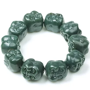 Natural products Hotan Jade Buddha head bracelet female models, male models jade jewelry jade bracelet with a certificate 
Natural products Hotan Jade Buddha head bracelet female models, male models jade jewelry jade bracelet with a certificate