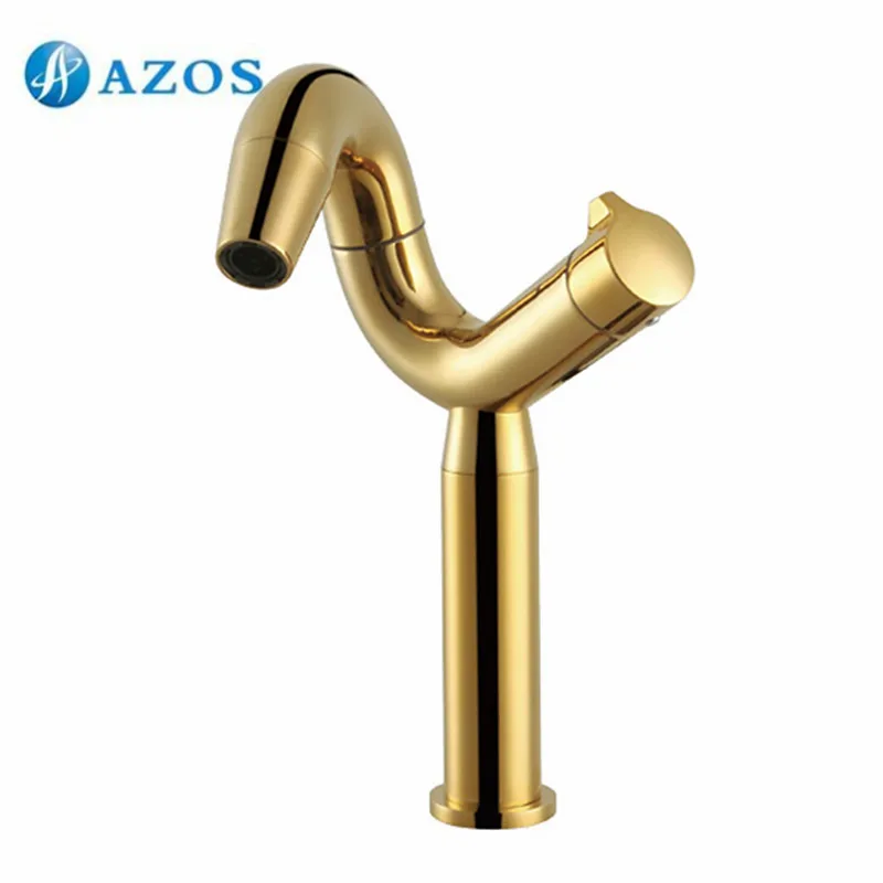 AZOS Bathroom Basin Tap Brass Golden Color Single Hole Deck Mount Hot Cold Mixer Toilet Sink Faucet Furniture MPDKZ152G
AZOS Bathroom Basin Tap Brass Golden Color Single Hole Deck Mount Hot Cold Mixer Toilet Sink Faucet Furniture MPDKZ152G