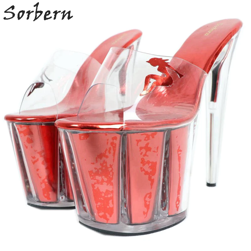 Sorbern Slip On Women Slippers Metallic 20cm Extreme High Heels Ladies Sliders 8 Inch Summer Shoes Slippers Custom Multi-Colors
Sorbern Slip On Women Slippers Metallic 20cm Extreme High Heels Ladies Sliders 8 Inch Summer Shoes Slippers Custom Multi-Colors