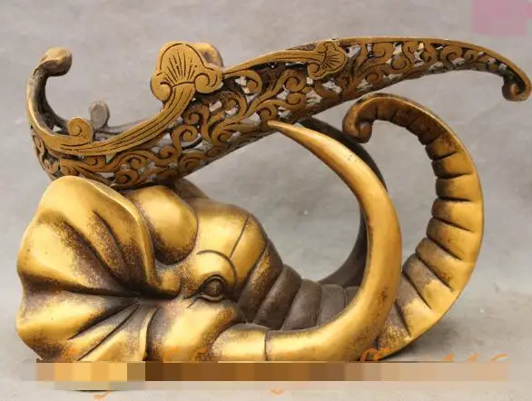 S4097 Chinese Bronze Auspicious Elephant Head Statue Decorative Red Wine Storage Rack
S4097 Chinese Bronze Auspicious Elephant Head Statue Decorative Red Wine Storage Rack