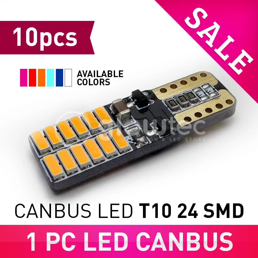 10pcs SALE Super bright LED T10 canbus no error 24 SMD 4014 car light 12V w5w auto cob clearance bulb door lamp signal
10pcs SALE Super bright LED T10 canbus no error 24 SMD 4014 car light 12V w5w auto cob clearance bulb door lamp signal