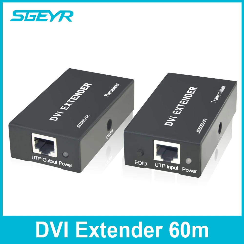 SGEYR DVI Extender 196ft DVI Extender Over Single Cat5e Cat6 Ethernet Cable Support 1080P (up to 60M,Transmitter + Receiver)
SGEYR DVI Extender 196ft DVI Extender Over Single Cat5e Cat6 Ethernet Cable Support 1080P (up to 60M,Transmitter + Receiver)