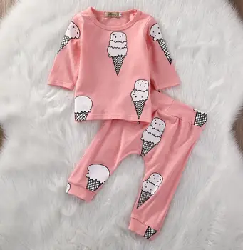 4sets/lot toddler girls clothing sets summer long sleeve (shirt+pants) ice-cream cone baby kids set 0-3T sylvia 561404508223
4sets/lot toddler girls clothing sets summer long sleeve (shirt+pants) ice-cream cone baby kids set 0-3T sylvia 561404508223