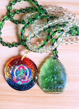 A pair GOOD Buddhist supplies Greco-Buddhist pocket travel efficacious talisman Bodhisattva Tara Green Buddha 3D Crystal Amulet
A pair GOOD Buddhist supplies Greco-Buddhist pocket travel efficacious talisman Bodhisattva Tara Green Buddha 3D Crystal Amulet