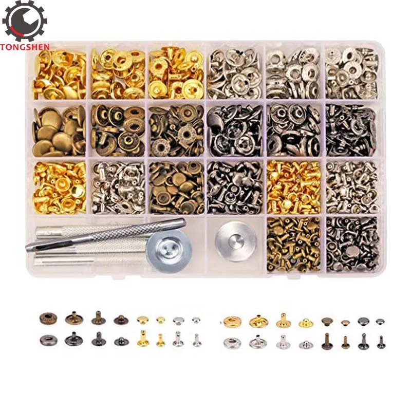 240 Set Snap Fastener Kit Leather Rivets Double Cap Kit with Fixing Tools Rivet Metal Press Studs Leather Snaps Button Kit
240 Set Snap Fastener Kit Leather Rivets Double Cap Kit with Fixing Tools Rivet Metal Press Studs Leather Snaps Button Kit