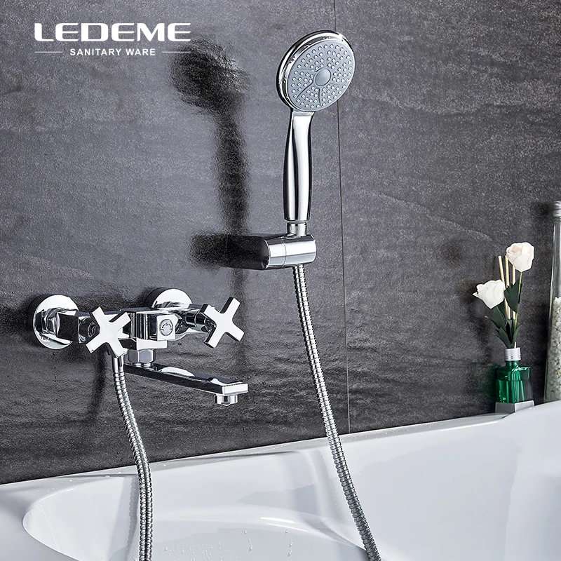 LEDEME Long Spout Bathroom Bathtub Faucet Shower Set Brass Double Handle Body Showers with ABS Hand Shower Head L3184
LEDEME Long Spout Bathroom Bathtub Faucet Shower Set Brass Double Handle Body Showers with ABS Hand Shower Head L3184