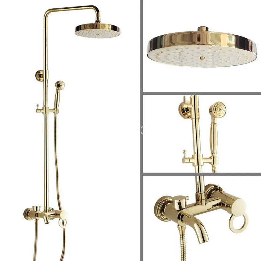 Bathroom Rainfall Shower Set faucet 7.7" Luxury Golden Polished Brass Rain Bath Wall Mounted Shower Set Bathtub Mixer Tap agf405
Bathroom Rainfall Shower Set faucet 7.7" Luxury Golden Polished Brass Rain Bath Wall Mounted Shower Set Bathtub Mixer Tap agf405