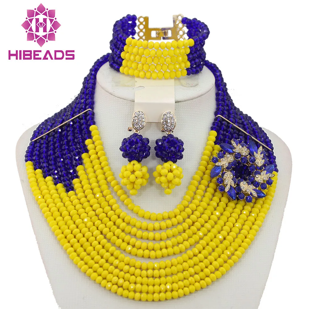 

2017 New Braid Flower Nigerian Statement Necklace Indian Wedding African Women Crystal Beads Jewelry Set Free Shipping ABK523