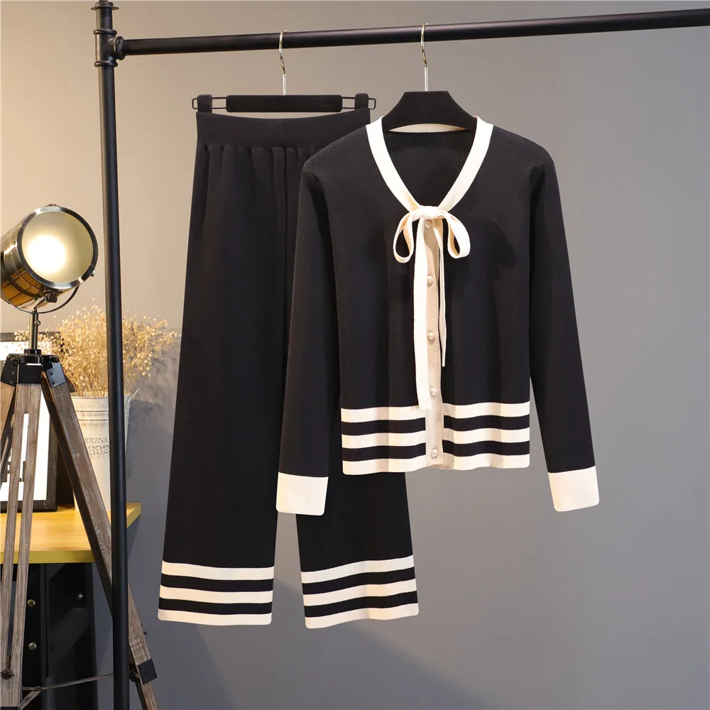 Taotrees Women Elegant Cardigans Pants Suits Knit Long Sleeve Single Breasted Sweaters Trousers Sets for Woman
Taotrees Women Elegant Cardigans Pants Suits Knit Long Sleeve Single Breasted Sweaters Trousers Sets for Woman