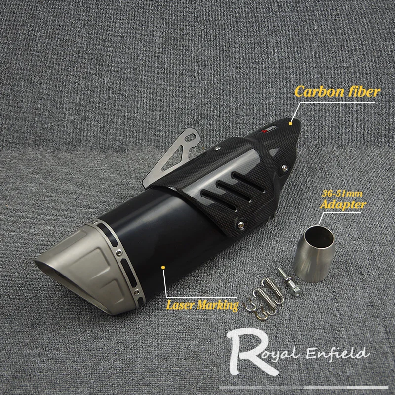 Modified Scooter Exhaust carbon Muffle for YAMAHA R1 R3 R6 FZ6 For ATV Dirt bike exhaust Universal 36-51 mm Motorcycle exhaust
Modified Scooter Exhaust carbon Muffle for YAMAHA R1 R3 R6 FZ6 For ATV Dirt bike exhaust Universal 36-51 mm Motorcycle exhaust
