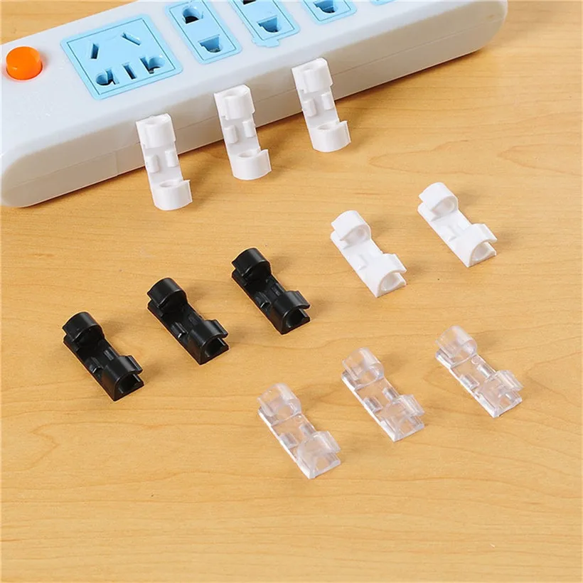 

20pcs/pack Self-adhesive Wire Organizer Line Cable Clip Buckle Plastic Clips Ties Fixer Fastener Holder Ties Fixer Fastener Ju03