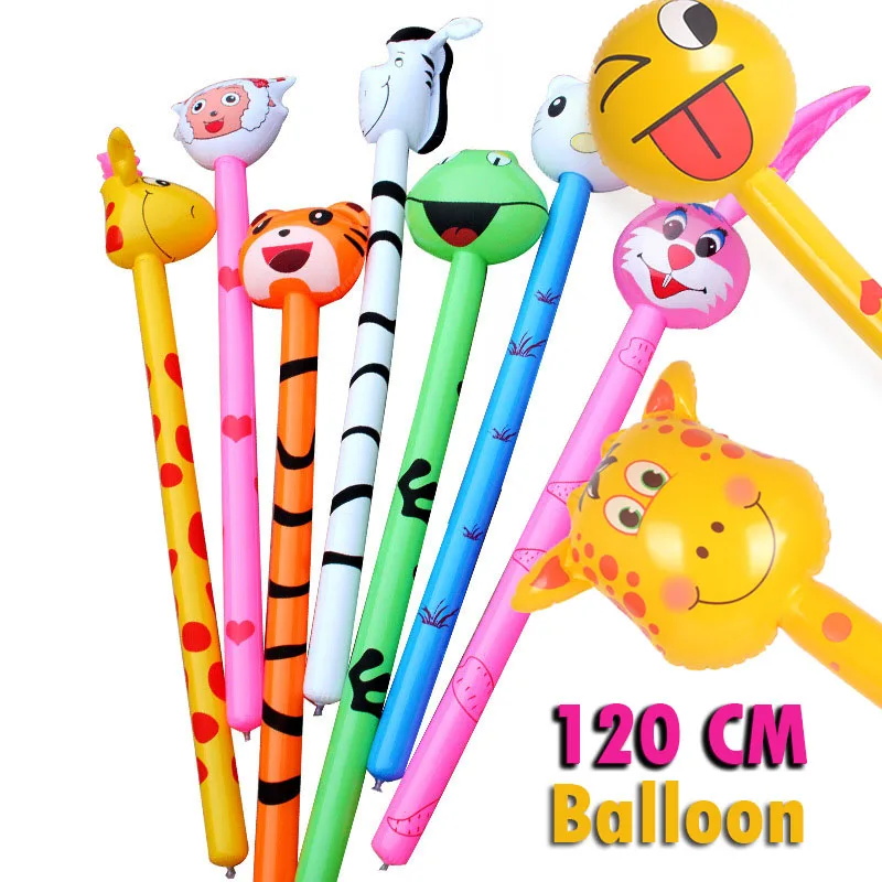 

4Pcs Not Repeat 120cm Cartoon Inflatabel Animal Long Inflatable Hammer No Wounding Weapon Stick Baby Children Toys Random