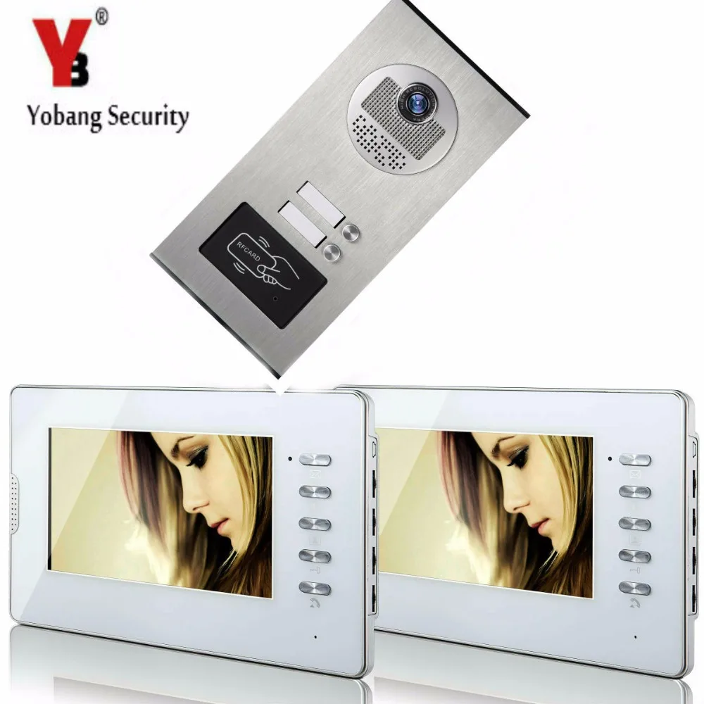 Yobang Security 2 единицы квартиры/плоский Rfid видео домофон электронный с камерой