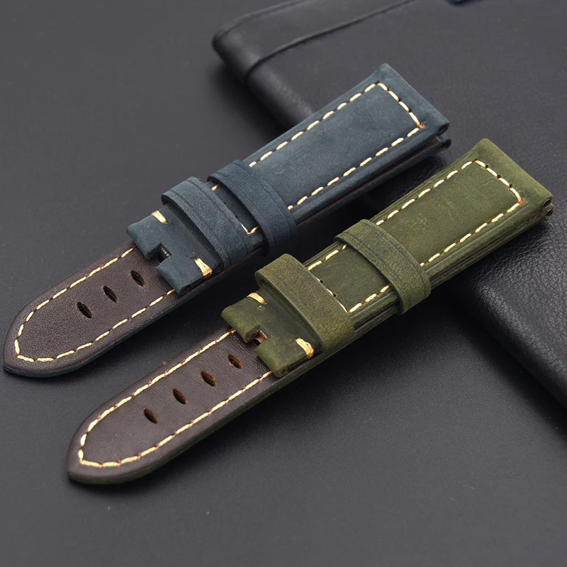New Men blue green 22mm 24mm Handmade Italian Vintage Genuine Leather Watch Band Strap No buckle Watchband Strap for Panerai PAM
New Men blue green 22mm 24mm Handmade Italian Vintage Genuine Leather Watch Band Strap No buckle Watchband Strap for Panerai PAM