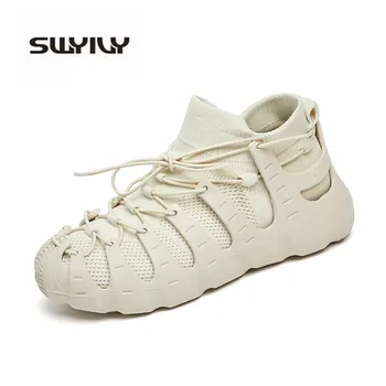 SWYIVY Platform Sneakers Woman Ulzzang Shoe White 2019 Autumn Platform Dad Shoes Casual Sock Sneakers For Women Large Size 41
SWYIVY Platform Sneakers Woman Ulzzang Shoe White 2019 Autumn Platform Dad Shoes Casual Sock Sneakers For Women Large Size 41