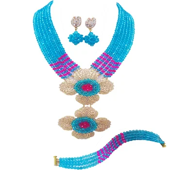 Fashion Lake Blue Fuchsia Pink Nigerian Necklace African Wedding Beads Jewelry Set Crystal Bridal Jewelry Sets 6DHJZ09
Fashion Lake Blue Fuchsia Pink Nigerian Necklace African Wedding Beads Jewelry Set Crystal Bridal Jewelry Sets 6DHJZ09
