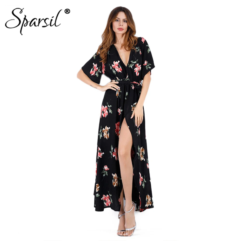 Sparsil 2019 New Women Spring Summer Sexy Chiffon Dress Lady V-Neck Party Shirt Dress Female Floral Print Holiday Beach Dress
Sparsil 2019 New Women Spring Summer Sexy Chiffon Dress Lady V-Neck Party Shirt Dress Female Floral Print Holiday Beach Dress