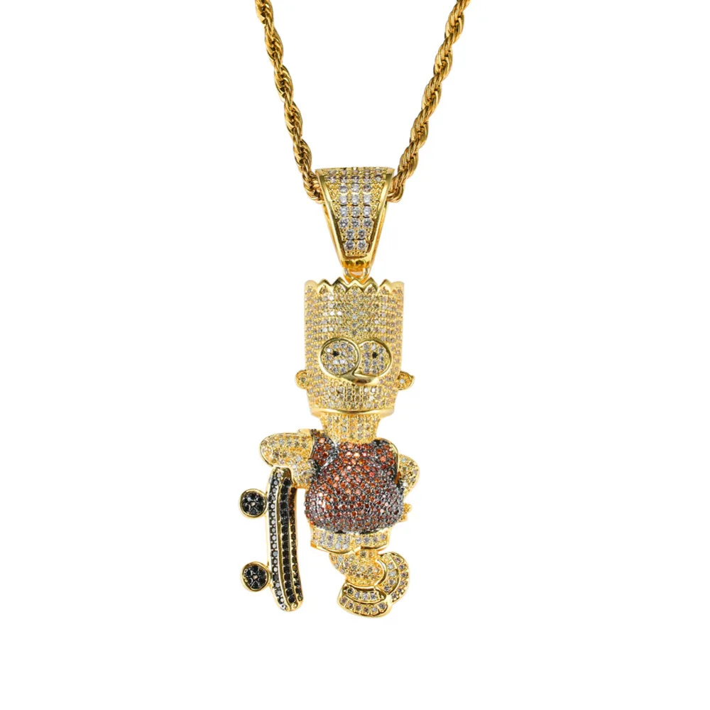 Shiny Skateboard Cartoon Pendant Necklace Iced Out Cubic Zircon Men's Hip Hop Jewelry Gifts CN006
Shiny Skateboard Cartoon Pendant Necklace Iced Out Cubic Zircon Men's Hip Hop Jewelry Gifts CN006