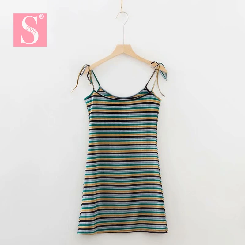 STVYWomen Dresses 2018 New Arrival Summer Sexy Slim Mini Dress Striped Lace-up Ribbed Suspender Dress
STVYWomen Dresses 2018 New Arrival Summer Sexy Slim Mini Dress Striped Lace-up Ribbed Suspender Dress