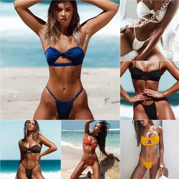 2019 Bathing Suit Women Split Swimsuit Chest Knotted Push Up Sexy Openwork Low Waist Bikini Solid Color Bikini Set A2287YPD
2019 Bathing Suit Women Split Swimsuit Chest Knotted Push Up Sexy Openwork Low Waist Bikini Solid Color Bikini Set A2287YPD