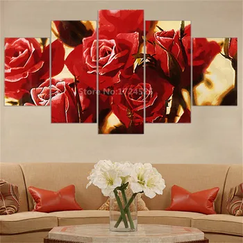 Unframed 5 Pieces Canvas Painting Rose Flowers Wall Art Home Decoration Canvas Printings for Living Room In High Quality
Unframed 5 Pieces Canvas Painting Rose Flowers Wall Art Home Decoration Canvas Printings for Living Room In High Quality
