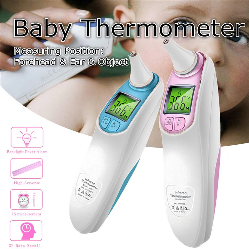 

EI-04 Digital Thermometer Infrared Non-contact Forehead Ear Infant Baby Object Thermometer For Baby Adult Temperature Fever
