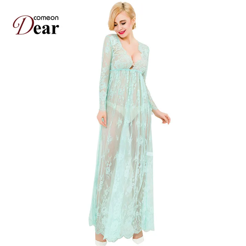 Comeondear Ankle-Lenght Nightgown Sleepwear Long Sleeve Lace Women Lingerie V-Neck Floral Sexy Dress Night Wear Women RB80302
Comeondear Ankle-Lenght Nightgown Sleepwear Long Sleeve Lace Women Lingerie V-Neck Floral Sexy Dress Night Wear Women RB80302