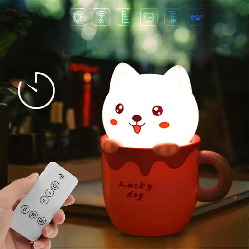 Dimmable Led Night Light Lamp USB Remote Puppy Cartoon for Baby Children Kids Gift Bedside Bedroom Living Room Decoration 
Dimmable Led Night Light Lamp USB Remote Puppy Cartoon for Baby Children Kids Gift Bedside Bedroom Living Room Decoration