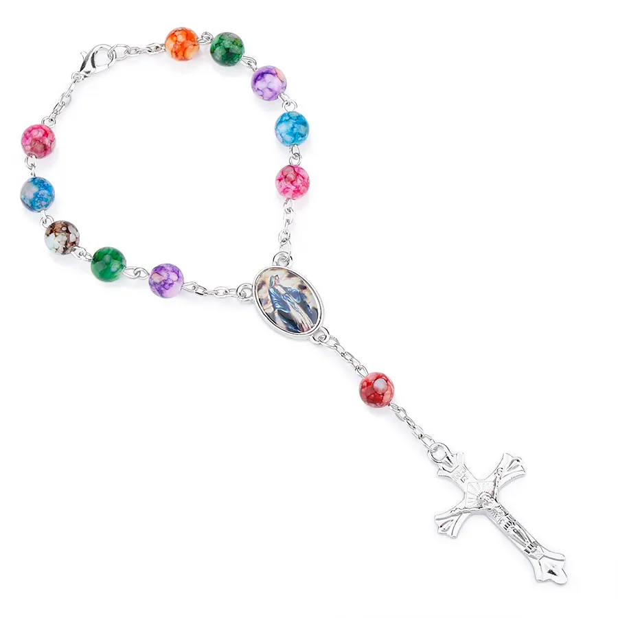 NingXiang 2018 New Arrival 8MM Colorful Religious Beads Catholic Rosary Bracelet Unisex Our Mother Beaded Bracelet Jewelry gift
NingXiang 2018 New Arrival 8MM Colorful Religious Beads Catholic Rosary Bracelet Unisex Our Mother Beaded Bracelet Jewelry gift