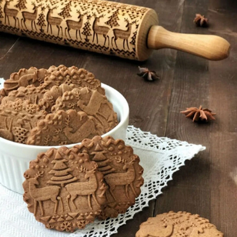 Christmas Embossing Rolling Pin Baking Cookies Biscuit Fondant Cake Dough Engraved Roller Reindeer Snowflake Mold Kitchen Tool
Christmas Embossing Rolling Pin Baking Cookies Biscuit Fondant Cake Dough Engraved Roller Reindeer Snowflake Mold Kitchen Tool