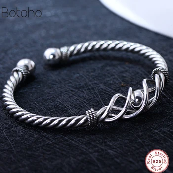 Solid Real Pure 100% 925 Sterling Silver Bangles Women men Bracelets Twisted Rope Bangle Vintage Wedding Adjustable Bracelets
Solid Real Pure 100% 925 Sterling Silver Bangles Women men Bracelets Twisted Rope Bangle Vintage Wedding Adjustable Bracelets