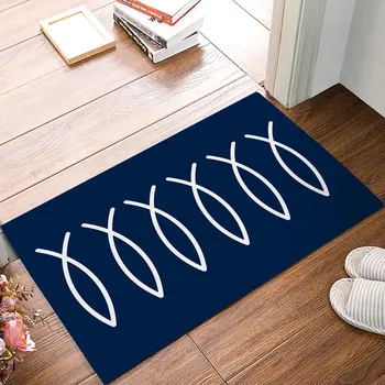 Decorative Repeating Geometric Fish-Shaped Pattern Navy Blue Door Mats Kitchen Floor Bath Entrance Rug Mat Indoor Bathroom
Decorative Repeating Geometric Fish-Shaped Pattern Navy Blue Door Mats Kitchen Floor Bath Entrance Rug Mat Indoor Bathroom