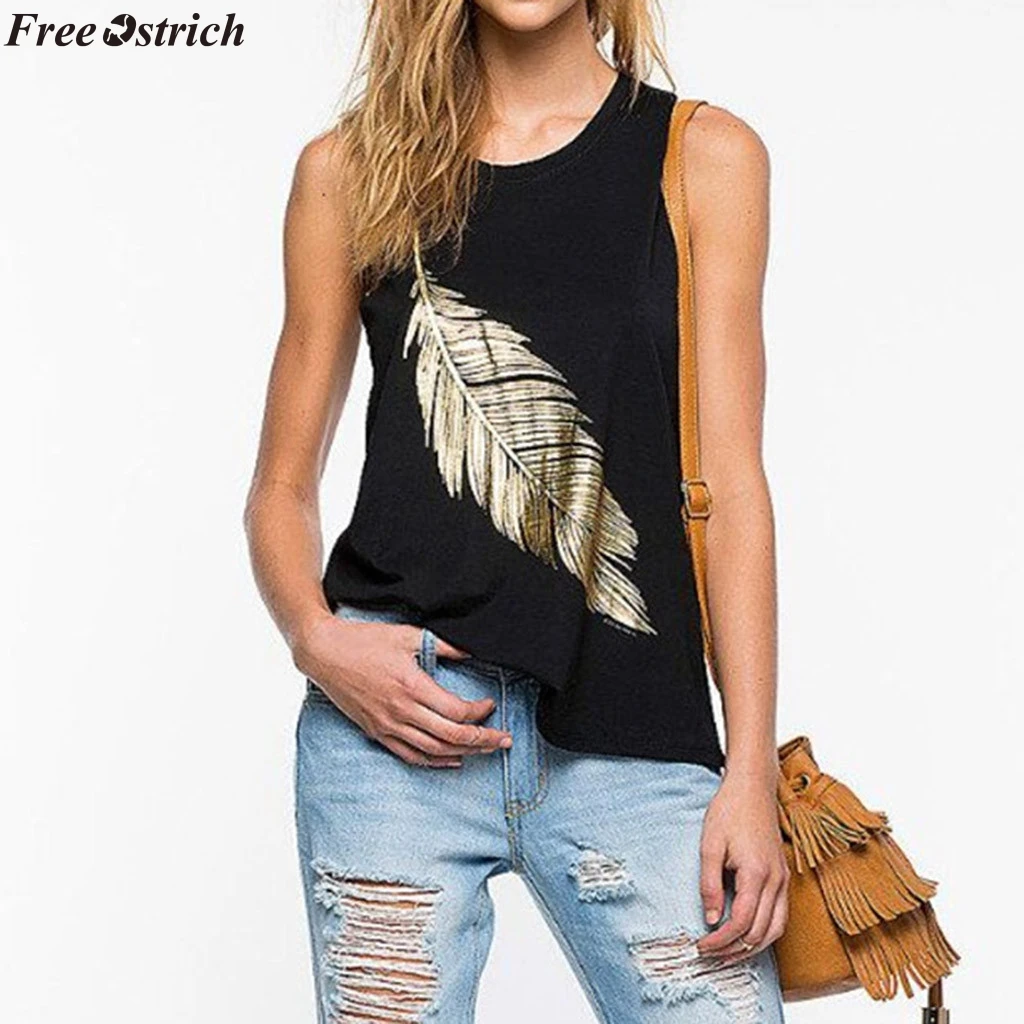 FREE OSTRICH women's gilded feather print vest sleeveless O-neck Tank Top casual Ladies gym sports vest summer fashion plus size
FREE OSTRICH women's gilded feather print vest sleeveless O-neck Tank Top casual Ladies gym sports vest summer fashion plus size