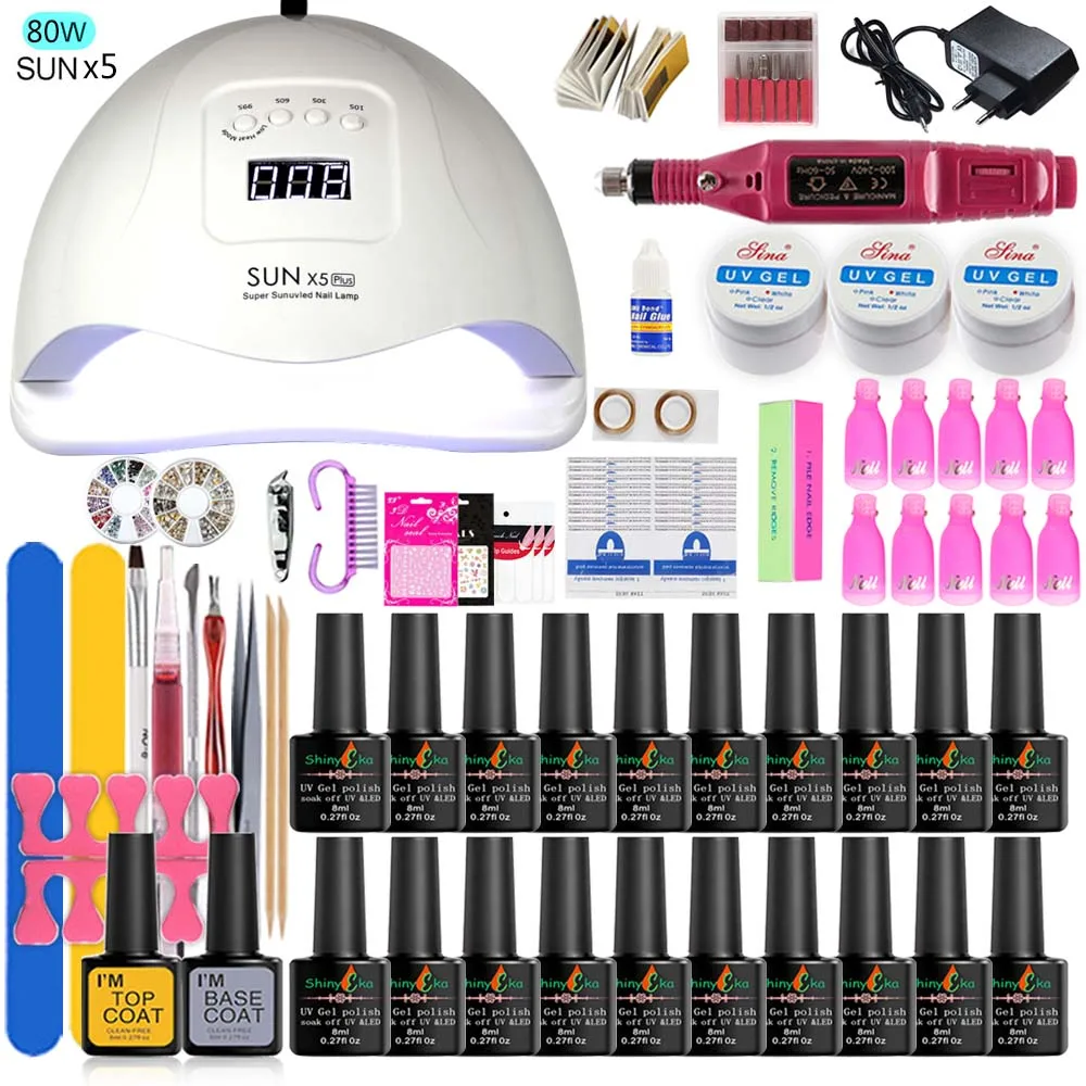 80w/48w/36w Led Uv Nail Lamp Choose 20/10 Color Gel Nail Polish Varnish Acrylic Kit Electric Nail Drill Machine for Manicure Set
80w/48w/36w Led Uv Nail Lamp Choose 20/10 Color Gel Nail Polish Varnish Acrylic Kit Electric Nail Drill Machine for Manicure Set