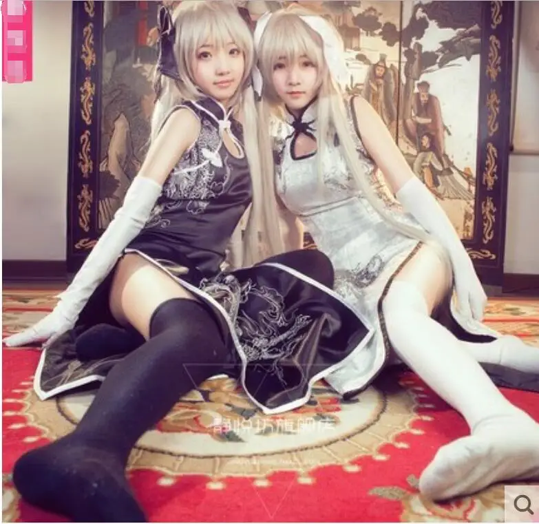 Free shipping Anime Yosuga no Sora COSPLAY Kasugano Haruka COS Halloween Cosplay Chinese style costume black white cheongsam
Free shipping Anime Yosuga no Sora COSPLAY Kasugano Haruka COS Halloween Cosplay Chinese style costume black white cheongsam