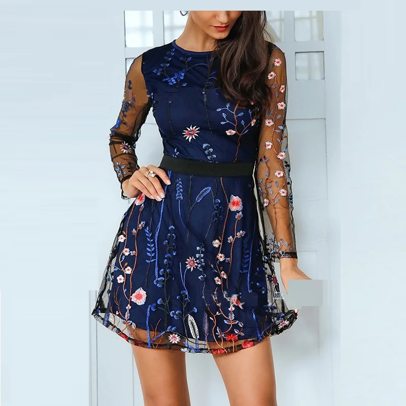 Elegant Sexy Long Sleeve Mesh Floral Embroidery Runway Dress Summer Short Dress runway 2018 high quality designer shift dress
Elegant Sexy Long Sleeve Mesh Floral Embroidery Runway Dress Summer Short Dress runway 2018 high quality designer shift dress
