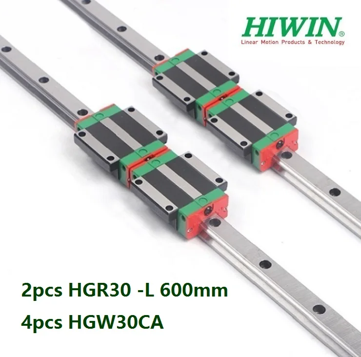 

2pcs origial Hiwin rail HGR30 -L 600mm linear guide + 4pcs HGW30CA HGW30CC flange carriage blocks for cnc router