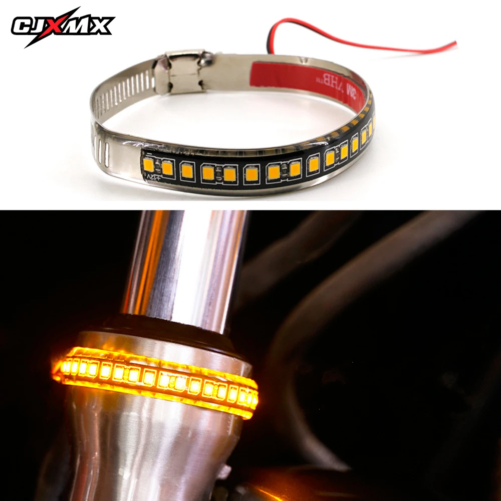 CJXMX 2PC LED Fork Turn Signal DRL Daytime Running Light Waterproof Adjustable Stips Bars kit Universal Motorcycle Light Strip
CJXMX 2PC LED Fork Turn Signal DRL Daytime Running Light Waterproof Adjustable Stips Bars kit Universal Motorcycle Light Strip