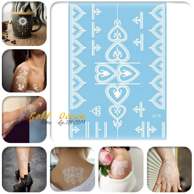 1PC Fashion Heart Chains Temporary Tattoo Sticker White Henna Design GJ215 Women Wedding Tattoo White Heart Mehndi Birdes Makeup
1PC Fashion Heart Chains Temporary Tattoo Sticker White Henna Design GJ215 Women Wedding Tattoo White Heart Mehndi Birdes Makeup