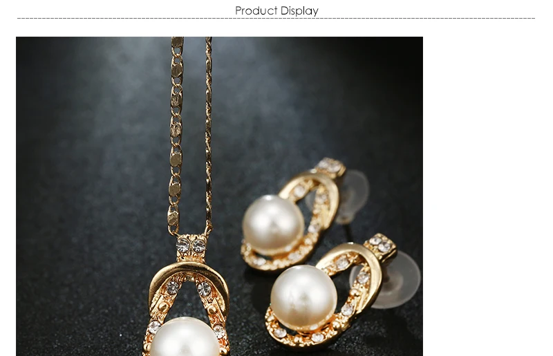 AYAYOO Wedding Bridal Jewelry Sets Simulated Pearl African Necklace Sets For Women Gold Color Simple Turkish Jewellery Set (1)