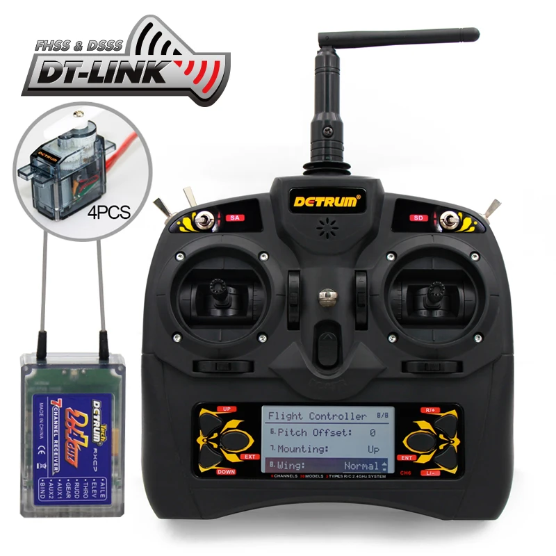 Detrum Gavin-6C 2 4 г 6-канальный передатчик Tx Mode2 RXC7 ГГц 7-канальный приемник Rx 4x Dynam 9 Servo