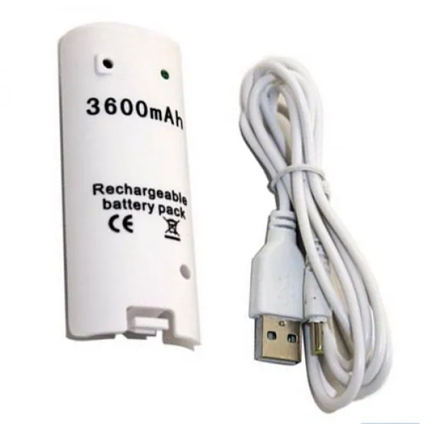 White 3600mAH Rechargeable Battery Charger Cable for Nintendo Wii Remote Controller
White 3600mAH Rechargeable Battery Charger Cable for Nintendo Wii Remote Controller