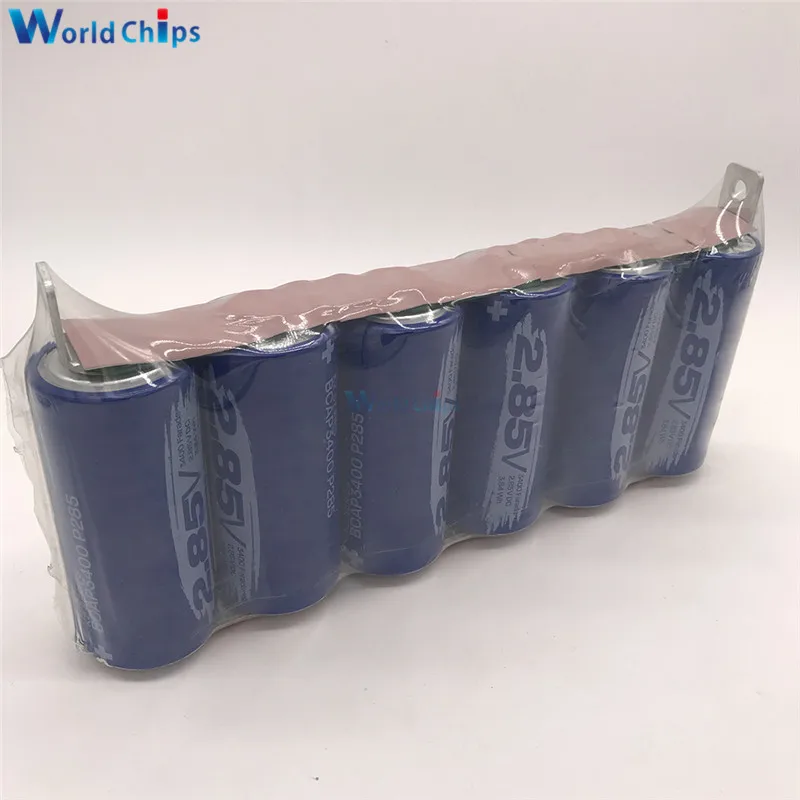 Super Farad Capacitor 6PCS/Set 2.85V 3400F Farad Capacitor Module 17V 566F Single Row Ultracapacitor w/ Protection Board for Car
Super Farad Capacitor 6PCS/Set 2.85V 3400F Farad Capacitor Module 17V 566F Single Row Ultracapacitor w/ Protection Board for Car