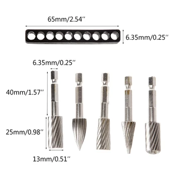 5pcs 1/4" Hex Shank Rotary Files Burr Set For Wood Carving Electric Grinder Rasp
5pcs 1/4" Hex Shank Rotary Files Burr Set For Wood Carving Electric Grinder Rasp